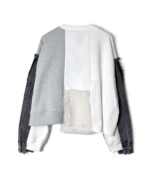 デニムコンビネーションプルオーバー（Tシャツ/カットソー）｜AULA