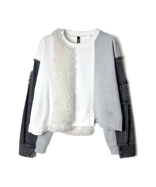 デニムコンビネーションプルオーバー（Tシャツ/カットソー）｜AULA