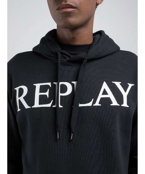 REPLAY(リプレイ)の「ブラッシュフリースREPLAYフーディー(パーカー・メンズ・ブラック/ダークブルー・X-LARGE/LARGE/MEDIUM/SMALL)」の3枚目の写真