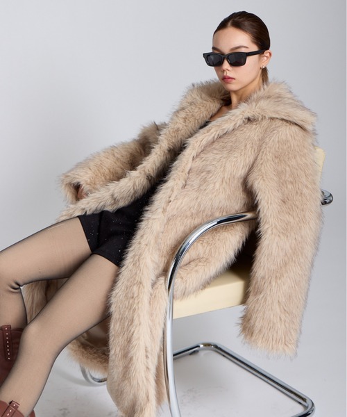 Just a noon レッド ファーコート ロングファーコート（その他アウター）｜JUST A NOON（ジャスト