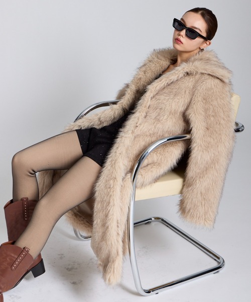 JUST A NOON(ジャストアヌーン)の「ロングファーコート(その他アウター・レディース・ブラウン・FREE)」の2枚目の写真