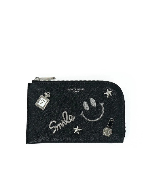 新品未使用★サロンドアルファード　ルクーチェL字ミニ財布　スペイン製牛革　黒 セール】ルクーチェ L字ファスナー ミニ財布 スペイン製レザー