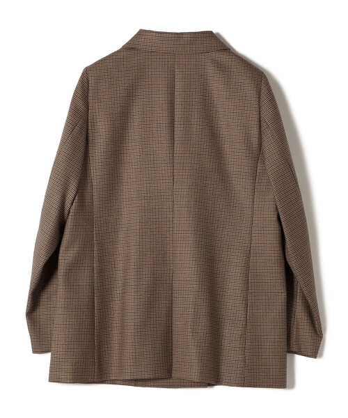 手洗い可能〉ウォッシャブル ウール チェック ダブル ジャケット