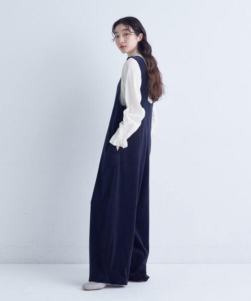 conges payes ADIEU TRISTESSE（コンジェ ペイエ アデュートリステス）の「Vネックオーバーオール（サロペット/オーバーオール・レディース・カーキ/ネイビー・38）」の16枚目の写真