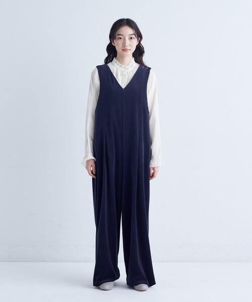 conges payes ADIEU TRISTESSE（コンジェ ペイエ アデュートリステス）の「Vネックオーバーオール（サロペット/オーバーオール・レディース・カーキ/ネイビー・38）」の18枚目の写真