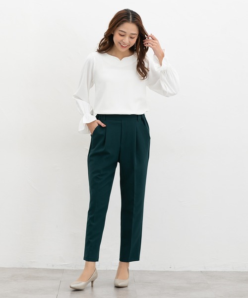 Honeys(ハニーズ)の「ビジュー付ハートネック(Tシャツ/カットソー・レディース・ネイビー/アイボリー/ライトグレー/ボルドー・S/M/LL/L/3L)」の9枚目の写真