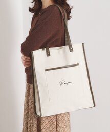 ITS'DEMO | 【推し活／A4対応】合皮パイピングキャンバストート(トートバッグ)