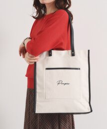 ITS'DEMO | 【推し活／A4対応】合皮パイピングキャンバストート(トートバッグ)