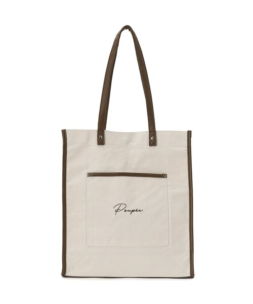 ITS'DEMO（イッツデモ）の「【推し活／A4対応】合皮パイピングキャンバストート（トートバッグ・レディース・ダークブラウン系3/アイボリー/ブラック/グレー・00）」の19枚目の写真