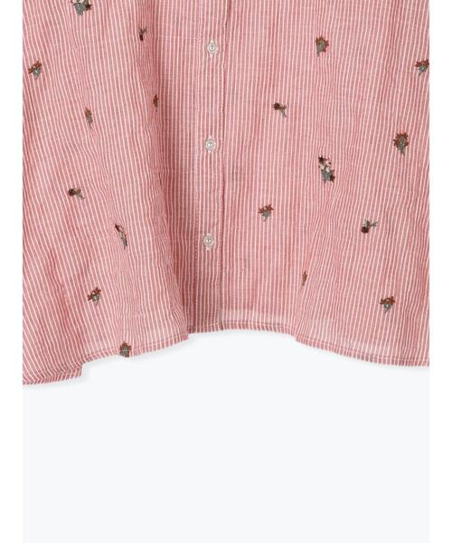 Samansa Mos2（サマンサ モスモス）の「ストライプ総花柄刺繍バンドカラーシャツ（シャツ/ブラウス・レディース・ブルー/グリーン/パープル/レッド・F）」の15枚目の写真