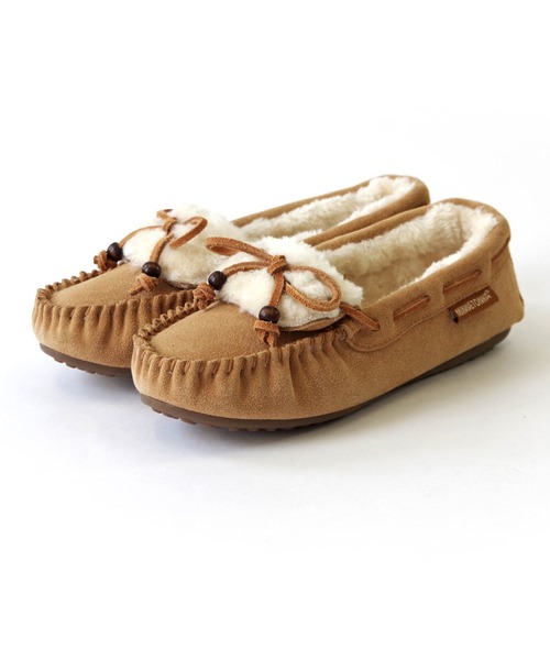 Minnetonka（ミネトンカ）の「MINNETONKA（ミネトンカ） / ウッドビーズ ボアモカシンシューズ KYRA SLIPPER（モカシン/デッキシューズ・レディース・ブラック/チャコールグレー/ベージュ・5/6/7/8/9）」の13枚目の写真