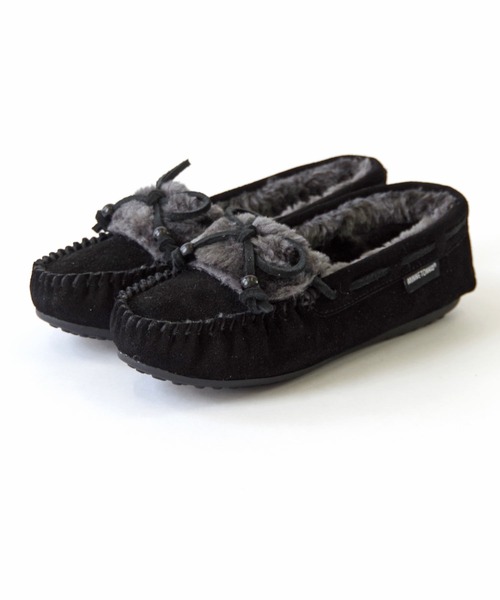 Minnetonka（ミネトンカ）の「MINNETONKA（ミネトンカ） / ウッドビーズ ボアモカシンシューズ KYRA SLIPPER（モカシン/デッキシューズ・レディース・ブラック/チャコールグレー/ベージュ・5/6/7/8/9）」の11枚目の写真