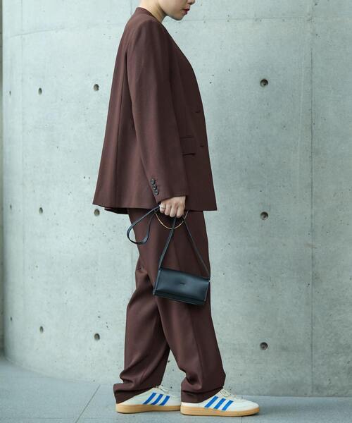 SOFFITTO(ソフィット)の「《2WAYストレッチ・紫外線防止・接触冷感》ノーカラージャケット(ノーカラージャケット・レディース・ブラウン/ブラック・FREE)」の8枚目の写真