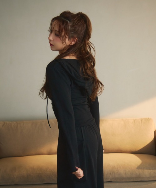 TITTY&CO.（ティティーアンドコー）の「フード付きリボントップス（Tシャツ/カットソー・レディース・ホワイト/ブラック/グレー・FREE）」の19枚目の写真