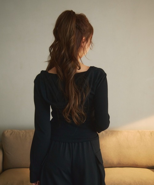 TITTY&CO.（ティティーアンドコー）の「フード付きリボントップス（Tシャツ/カットソー・レディース・ホワイト/ブラック/グレー・FREE）」の16枚目の写真