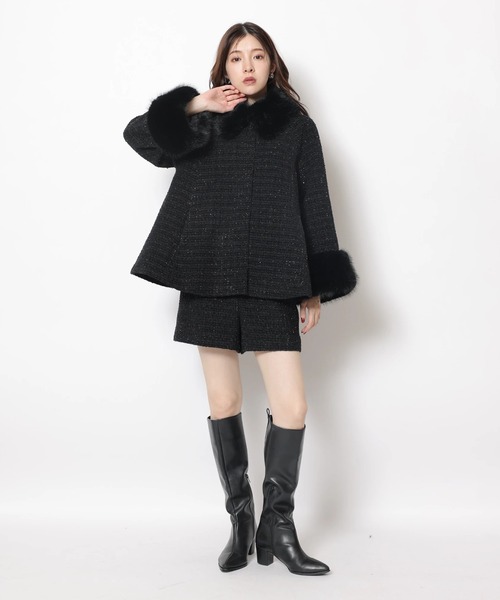 Rirandture（リランドチュール）の「ツィードハイウエストショートパンツ（その他パンツ・レディース・ブラック/ピンクベージュ・2/1/0）」の3枚目の写真