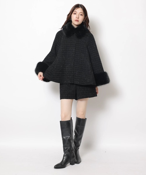 Rirandture（リランドチュール）の「ツィードハイウエストショートパンツ（その他パンツ・レディース・ブラック/ピンクベージュ・2/1/0）」の5枚目の写真