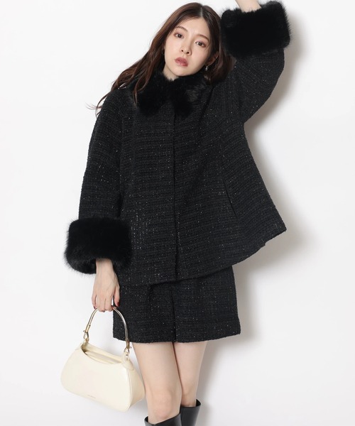 Rirandture（リランドチュール）の「ツィードハイウエストショートパンツ（その他パンツ・レディース・ブラック/ピンクベージュ・2/1/0）」の7枚目の写真