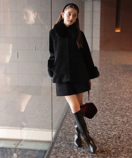 Rirandture（リランドチュール）の「ツィードハイウエストショートパンツ（その他パンツ・レディース・ブラック/ピンクベージュ・2/1/0）」の10枚目の写真