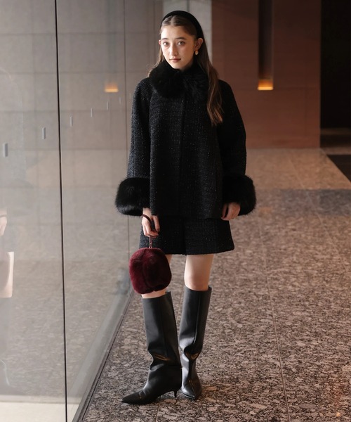 Rirandture（リランドチュール）の「ツィードハイウエストショートパンツ（その他パンツ・レディース・ブラック/ピンクベージュ・2/1/0）」の11枚目の写真