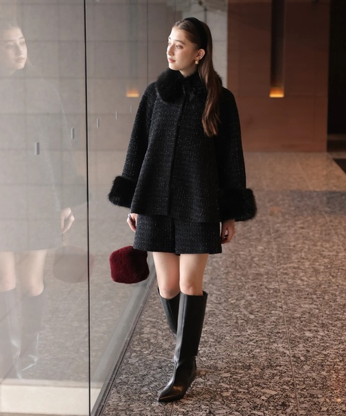 Rirandture（リランドチュール）の「ツィードハイウエストショートパンツ（その他パンツ・レディース・ブラック/ピンクベージュ・2/1/0）」の12枚目の写真