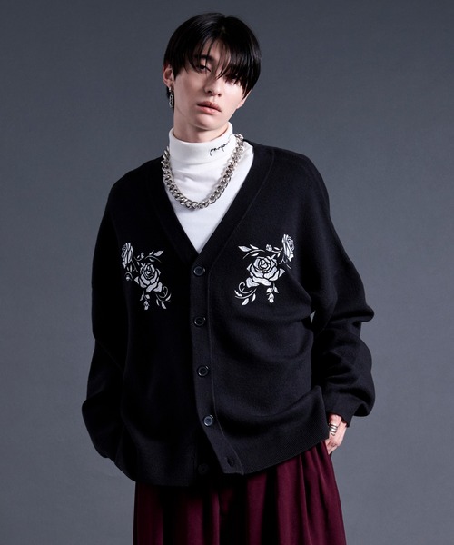 ローズ刺繍カーディガン（カーディガン/ボレロ）｜Ellno Loset（エルノ