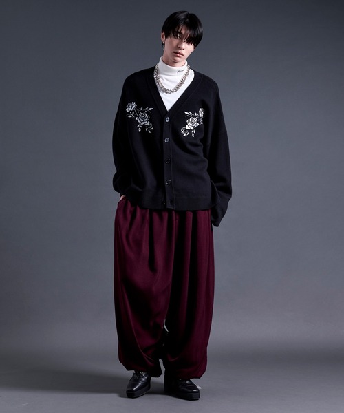 Ellno Loset（エルノロゼット）の「ローズ刺繍カーディガン（カーディガン/ボレロ・メンズ・ブラック/ボルドー・SMALL/MEDIUM/LARGE）」の13枚目の写真