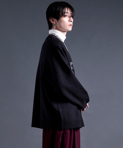 Ellno Loset（エルノロゼット）の「ローズ刺繍カーディガン（カーディガン/ボレロ・メンズ・ブラック/ボルドー・SMALL/MEDIUM/LARGE）」の12枚目の写真