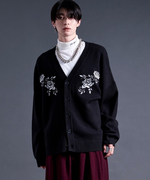 ozz angelo 薔薇刺繍長袖ボレロ ローズ刺繍カーディガン（カーディガン