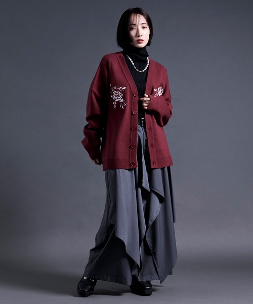 ローズ刺繍カーディガン（カーディガン/ボレロ）｜Ellno Loset（エルノ