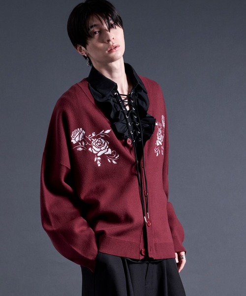 Ellno Loset（エルノロゼット）の「ローズ刺繍カーディガン（カーディガン/ボレロ・メンズ・ブラック/ボルドー・SMALL/MEDIUM/LARGE）」の22枚目の写真