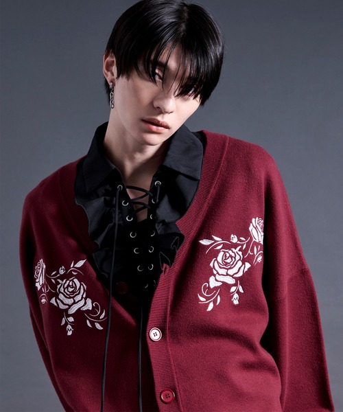 Ellno Loset（エルノロゼット）の「ローズ刺繍カーディガン（カーディガン/ボレロ・メンズ・ブラック/ボルドー・SMALL/MEDIUM/LARGE）」の21枚目の写真