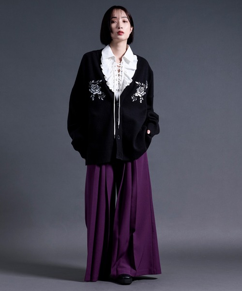 ローズ刺繍カーディガン（カーディガン/ボレロ）｜Ellno Loset（エルノ