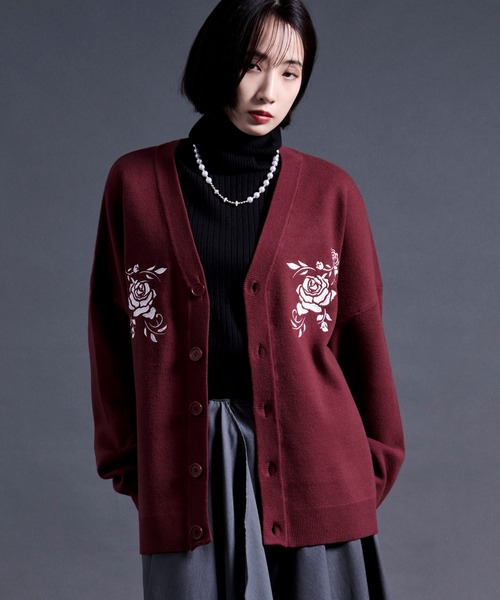 セール】ローズ刺繍カーディガン（カーディガン/ボレロ）｜Ellno Loset