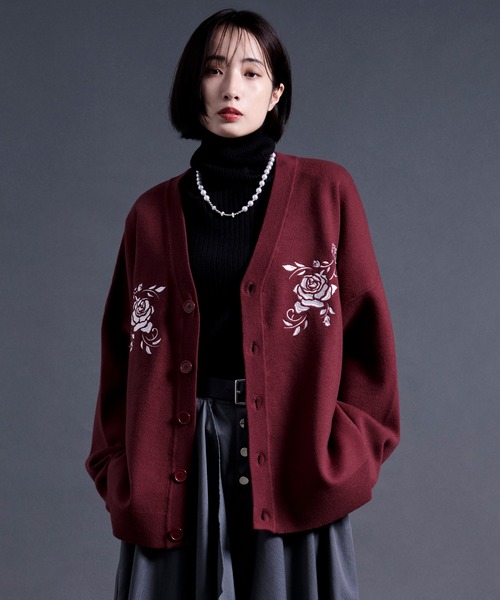 Ellno Loset（エルノロゼット）の「ローズ刺繍カーディガン（カーディガン/ボレロ・メンズ・ブラック/ボルドー・SMALL/MEDIUM/LARGE）」の16枚目の写真