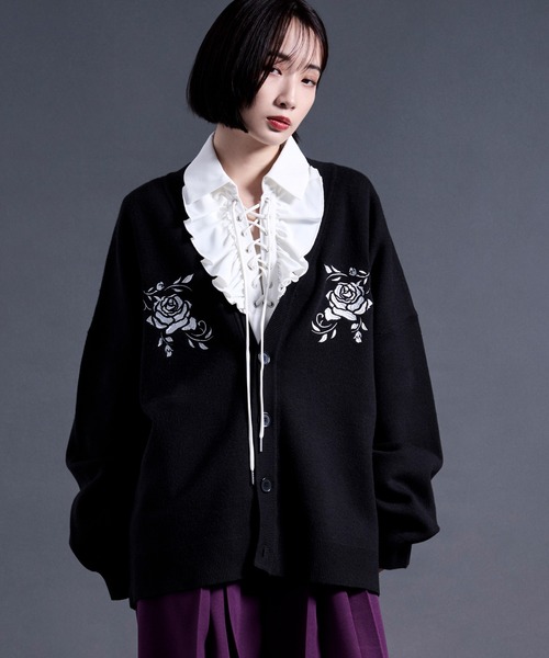 セール】ローズ刺繍カーディガン（カーディガン/ボレロ）｜Ellno Loset