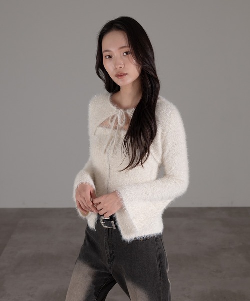 ‪☆ シャギーボレロsetチェックトップス‪☆ 🖤シャギーボレロsetチェックワンピ🖤 ふわもこシャギーとフリル裾で