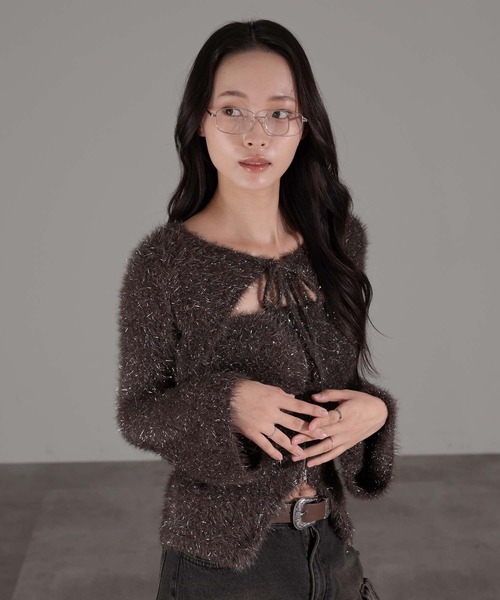 セール】【SET着用可能】キラキラシャギーボレロ（カーディガン/ボレロ