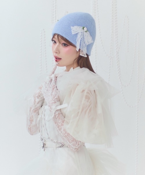 かきぶちももの kaorinomori ニット帽 グレー kaorinomori×かきぶちももの ローサニット / カオリノモリ