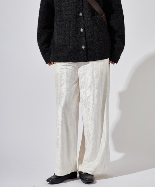 MILLER(ミラー)の「R.P.miller/ミラー Velor Prib PT ベロア生地 フレアパンツ(その他パンツ・レディース・ネイビー/アイボリー・FREE)」の21枚目の写真