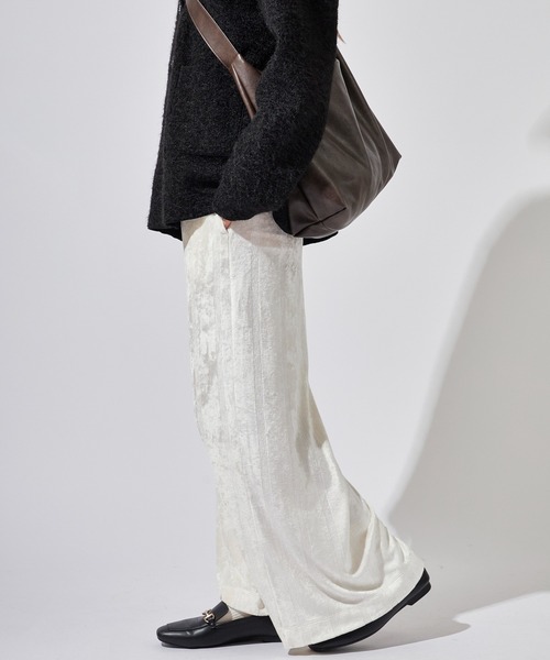 MILLER(ミラー)の「R.P.miller/ミラー Velor Prib PT ベロア生地 フレアパンツ(その他パンツ・レディース・ネイビー/アイボリー・FREE)」の22枚目の写真