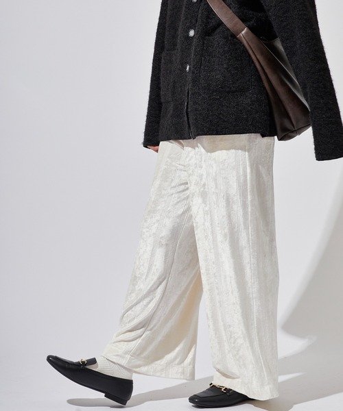 MILLER(ミラー)の「R.P.miller/ミラー Velor Prib PT ベロア生地 フレアパンツ(その他パンツ・レディース・ネイビー/アイボリー・FREE)」の3枚目の写真