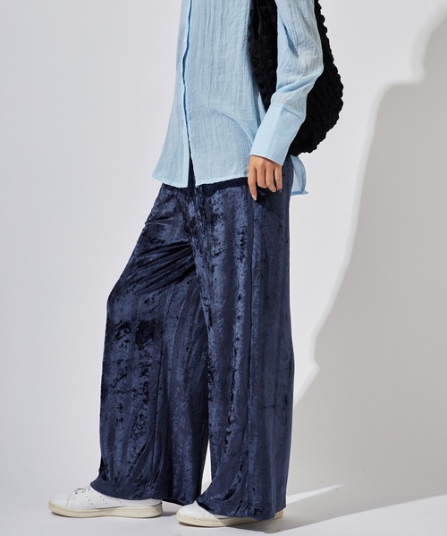 MILLER(ミラー)の「R.P.miller/ミラー Velor Prib PT ベロア生地 フレアパンツ(その他パンツ・レディース・ネイビー/アイボリー・FREE)」の12枚目の写真