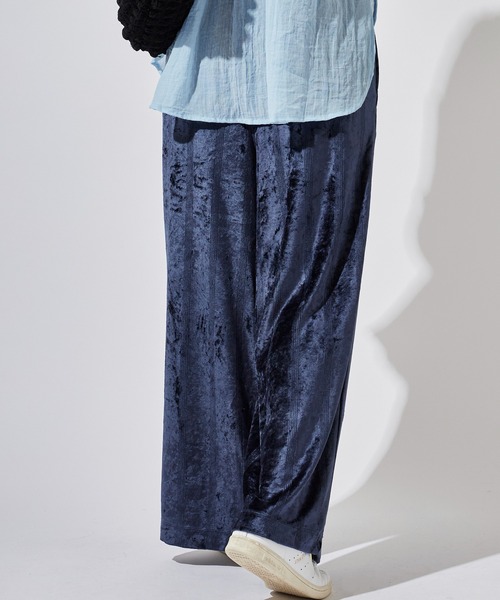 MILLER(ミラー)の「R.P.miller/ミラー Velor Prib PT ベロア生地 フレアパンツ(その他パンツ・レディース・ネイビー/アイボリー・FREE)」の16枚目の写真