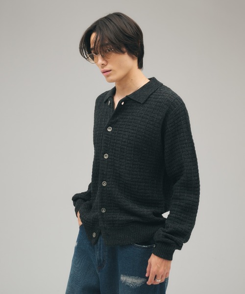 セール】KNIT PORO CARDIGAN / ニットポロカーディガン（カーディガン