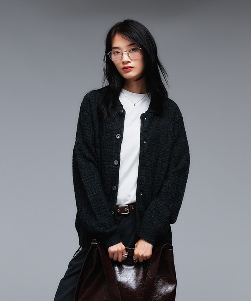 Adoon plain（アドーンプレーン）の「KNIT PORO CARDIGAN / ニットポロカーディガン（カーディガン/ボレロ・メンズ・ライトベージュ/ボルドー/ダークグレー/ネイビー・MEDIUM/LARGE）」の12枚目の写真