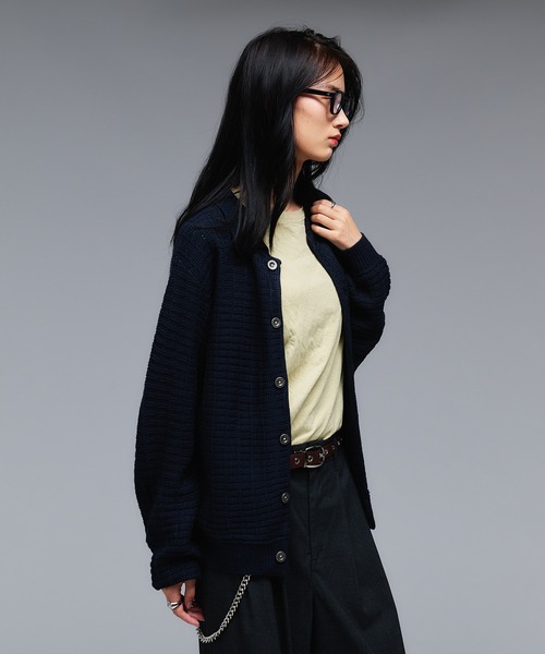 セール】KNIT PORO CARDIGAN / ニットポロカーディガン