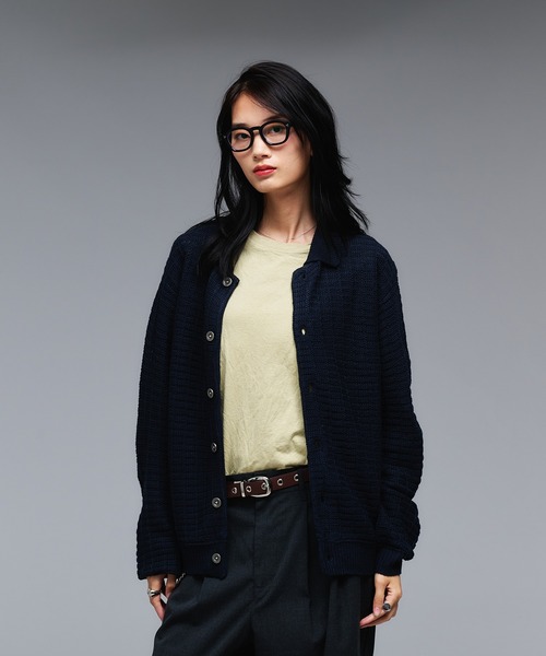 セール】KNIT PORO CARDIGAN / ニットポロカーディガン（カーディガン