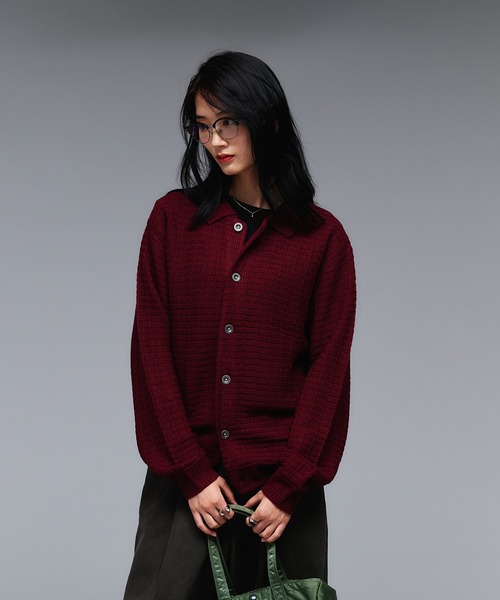 WYM KNIT SHIRT CARDIGAN ニットポロカーディガン WYM KNIT SHIRT CARDIGAN ニットポロ カーディガン Knit polo