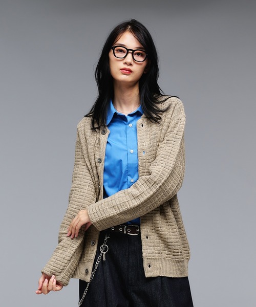 Adoon plain（アドーンプレーン）の「KNIT PORO CARDIGAN / ニットポロカーディガン（カーディガン/ボレロ・メンズ・ライトベージュ/ボルドー/ダークグレー/ネイビー・MEDIUM/LARGE）」の21枚目の写真